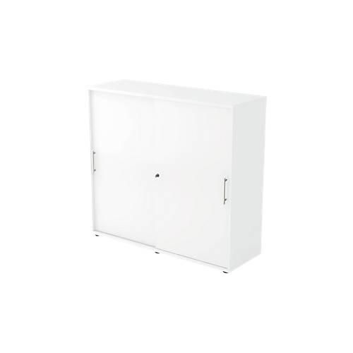4032062135846 - Schiebetürenschrank Melaminharzbeschichtete Spanplatte 2 Regalbreter Abschließbar 1200 x 400 x 1100 mm Weiß 4032062135846 - Schiebetürenschrank Melaminharzbeschichtete Spanplatte 2 Regalbreter Abschließbar 1200 x 400 x 1100 mm Weiß