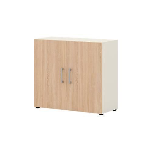 4050211981977 - Home Office Aktenschrank TEMPIO aus Holz 2 Türen 2 OH B 800 x T 340 x H 720 mm weiß Sonoma Eiche 4050211981977 - Home Office Aktenschrank TEMPIO aus Holz 2 Türen 2 OH B 800 x T 340 x H 720 mm weiß Sonoma Eiche