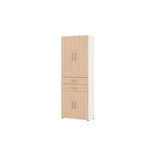 4050211982035 - Home Office Schrank TEMPIO aus Holz 4 Türen 2 Schubkästen 6 OH B 800 x T 340 x H 2130 mm weiß Sonoma Eiche 4050211982035 - Home Office Schrank TEMPIO aus Holz 4 Türen 2 Schubkästen 6 OH B 800 x T 340 x H 2130 mm weiß Sonoma Eiche