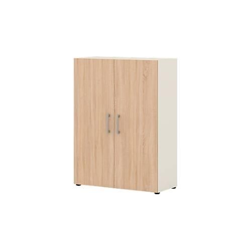 4050211981991 - Home Office Aktenschrank TEMPIO aus Holz 2 Türen 3 OH B 800 x T 340 x H 1070 mm weiß Sonoma Eiche 4050211981991 - Home Office Aktenschrank TEMPIO aus Holz 2 Türen 3 OH B 800 x T 340 x H 1070 mm weiß Sonoma Eiche