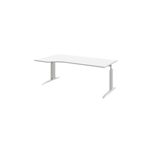 4004479825245 - Schreibtisch BARI Freiform Ansatz links C-Fuß B 1800 x T 1000 mm weiß 4004479825245 - Schreibtisch BARI Freiform Ansatz links C-Fuß B 1800 x T 1000 mm weiß