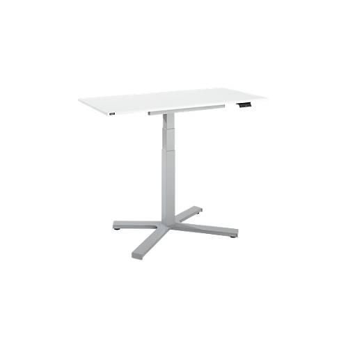 5900978465137 - Home Office Tisch elektrisch höhenverstellbar Rechteck Fußkreuz B 1150 x T 550 x H 1100-640 mm weiß silber + Memory-Bedienpanel 5900978465137 - Home Office Tisch elektrisch höhenverstellbar Rechteck Fußkreuz B 1150 x T 550 x H 1100-640 mm weiß silber + Memory-Bedienpanel
