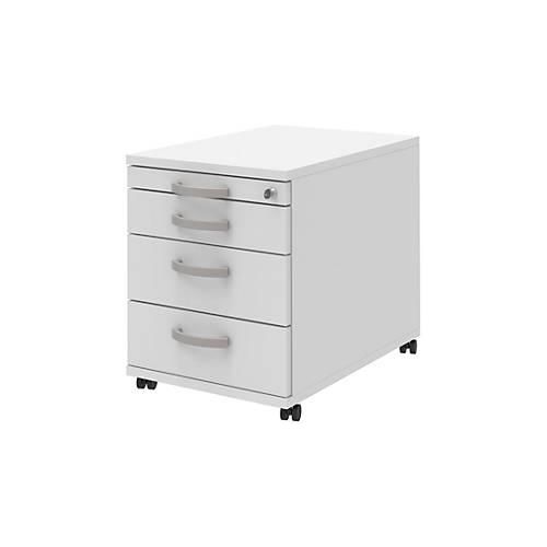4004479488983 - Rollcontainer BARI Materialauszug 3 Schubkästen abschließbar B 432 x T 577 x H 538 mm weiß 4004479488983 - Rollcontainer BARI Materialauszug 3 Schubkästen abschließbar B 432 x T 577 x H 538 mm weiß