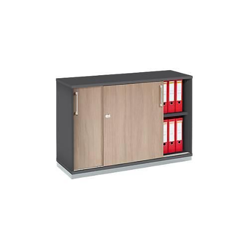 4251898813937 - Genius Schiebetürenschrank TETRIS WOOD 2 OH inkl Stahlsockel B 1200 x T 421 x H 800 mm graphit Eiche 4251898813937 - Genius Schiebetürenschrank TETRIS WOOD 2 OH inkl Stahlsockel B 1200 x T 421 x H 800 mm graphit Eiche