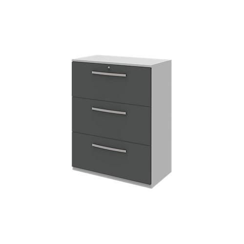 4050211084531 - Hängeregistraturschrank BARI 3 Auszüge Zentralverriegelung B 819 x T 430 x H 1117 mm hellgrau anthrazit 4050211084531 - Hängeregistraturschrank BARI 3 Auszüge Zentralverriegelung B 819 x T 430 x H 1117 mm hellgrau anthrazit
