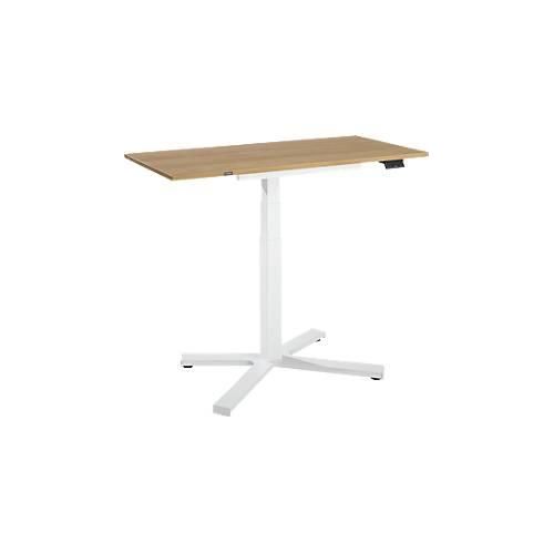 5900978465113 - Home Office Tisch elektrisch höhenverstellbar Rechteck Fußkreuz B 1150 x T 550 x H 1100-640 mm Hickory-Eiche weiß + Memory-Bedienpanel 5900978465113 - Home Office Tisch elektrisch höhenverstellbar Rechteck Fußkreuz B 1150 x T 550 x H 1100-640 mm Hickory-Eiche weiß + Memory-Bedienpanel