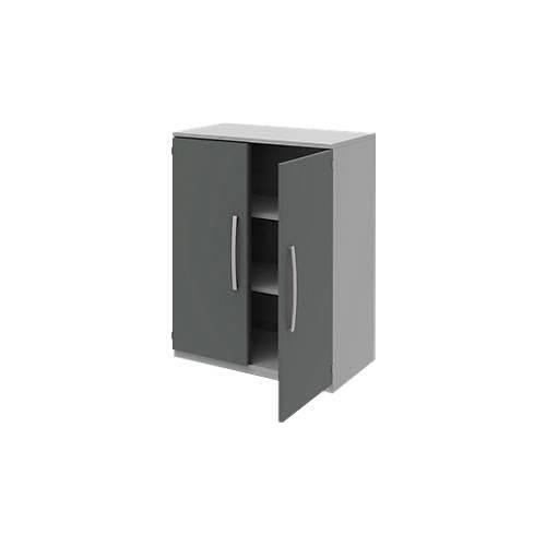4050211076833 - Aktenschrank BARI 3 Ordnerhöhen 2 Böden B 819 x T 430 x H 1117 mm hellgrau anthrazit