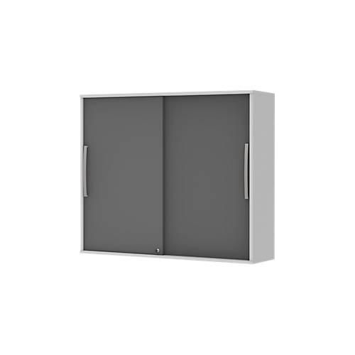4050211084135 - Schiebetür-Aufbauschrank BARI 4 Böden Schloss Mitteltrennwand B 1200 x T 430 x H 1057 mm hellgrau anthrazit 4050211084135 - Schiebetür-Aufbauschrank BARI 4 Böden Schloss Mitteltrennwand B 1200 x T 430 x H 1057 mm hellgrau anthrazit