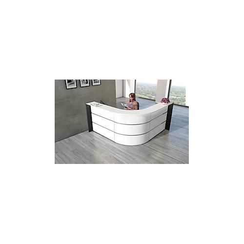 4044917435391 - Winkeltheke Faro mit Ablage- und Seitenplatten melaminharzbeschichtet ABS-Kanten B 2320 x T 2320 x H 1120 mm weiß anthrazit 4044917435391 - Winkeltheke Faro mit Ablage- und Seitenplatten melaminharzbeschichtet ABS-Kanten B 2320 x T 2320 x H 1120 mm weiß anthrazit