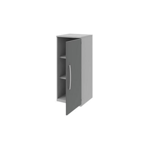4050211076598 - Aktenschrank BARI 3 OH 2 Böden Türanschlag rechts B 427 x T 430 x H 1117 mm hellgrau anthrazit 4050211076598 - Aktenschrank BARI 3 OH 2 Böden Türanschlag rechts B 427 x T 430 x H 1117 mm hellgrau anthrazit