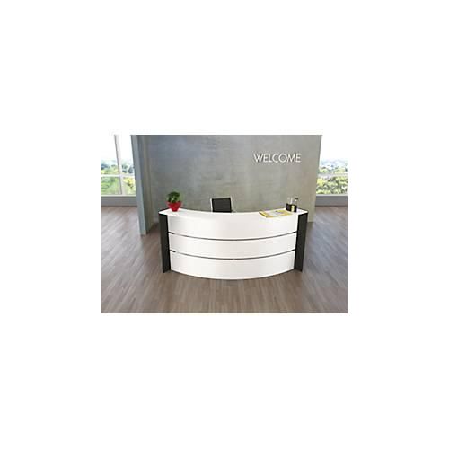 4044917435353 - Kleine Bogen-Empfangstheke Faro mit Ablage und Seitenplatten B 2550 x T 1200 x H 1120 mm weiß anthrazit 4044917435353 - Kleine Bogen-Empfangstheke Faro mit Ablage und Seitenplatten B 2550 x T 1200 x H 1120 mm weiß anthrazit