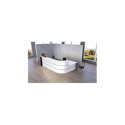 4044917435414 - L-Theke Faro 4-Elemente 90° Winkel mit Beratungsplatz melaminharzbeschichtet ABS-Kanten B 3670 x T 1970 x 1120 mm weiß anthrazit 4044917435414 - L-Theke Faro 4-Elemente 90° Winkel mit Beratungsplatz melaminharzbeschichtet ABS-Kanten B 3670 x T 1970 x 1120 mm weiß anthrazit