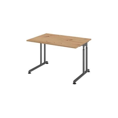 4032062193792 - Schreibtisch Breno manuelle Höheneinstellung horizontaler Kabelkanal B 1200 x T 800 x H 680-820 mm Spanplatte & Stahl Asteiche Graphit 4032062193792 - Schreibtisch Breno manuelle Höheneinstellung horizontaler Kabelkanal B 1200 x T 800 x H 680-820 mm Spanplatte & Stahl Asteiche Graphit