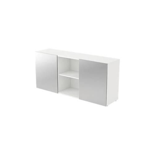4032062142714 - Schiebetürenschrank Spanplatte 1 Fachboden 1600 x 420 x 748 mm Silber Weiß
