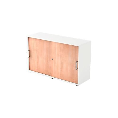 4032062146286 - Schiebetürenschrank TARVIS 2 Ordnerhöhen B 1200 x T 400 x H 748 mm abschließ- & stapelbar weiß Nussbaum-Dekor 4032062146286 - Schiebetürenschrank TARVIS 2 Ordnerhöhen B 1200 x T 400 x H 748 mm abschließ- & stapelbar weiß Nussbaum-Dekor