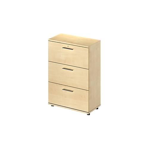 4251898805901 - Schäfer Shop Genius Hängeregistraturschrank TETRIS WOOD 3 OH B 800 mm Höhe inkl Gleiter abschließbar Ahorn-Dekor 4251898805901 - Schäfer Shop Genius Hängeregistraturschrank TETRIS WOOD 3 OH B 800 mm Höhe inkl Gleiter abschließbar Ahorn-Dekor