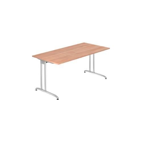4032062015063 - Schreibtisch Ergonomic VBS16 N höhenverstellbar 72cm (H) 160x80cm (BxT) rechteckig nussbaum Silber 4032062015063 Hammerbac 4032062015063 - Schreibtisch Ergonomic VBS16 N höhenverstellbar 72cm (H) 160x80cm (BxT) rechteckig nussbaum Silber 4032062015063 Hammerbac
