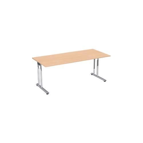 4038933481456 - Schreibtisch PALENQUE C-Fuß Rechteck B 1800 x T 800 x H 680-820 mm Buche