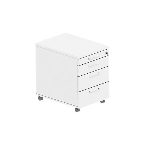 5900574302843 - Rollcontainer BEXXSTAR 1 abschließbarer Utensilienauszug & 3 Schübe B 430 x T 800 x H 600 mm weiß 5900574302843 - Rollcontainer BEXXSTAR 1 abschließbarer Utensilienauszug & 3 Schübe B 430 x T 800 x H 600 mm weiß