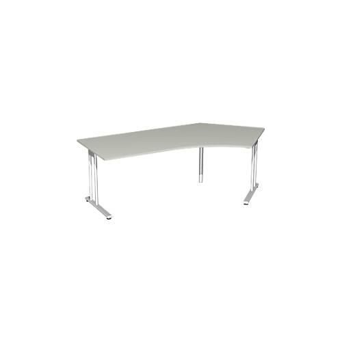 4038933430645 - Winkelschreibtisch 135° PALENQUE C-Fuß Winkel rechts B 2165 x T 800 1130 x H 720 mm lichtgrau 4038933430645 - Winkelschreibtisch 135° PALENQUE C-Fuß Winkel rechts B 2165 x T 800 1130 x H 720 mm lichtgrau