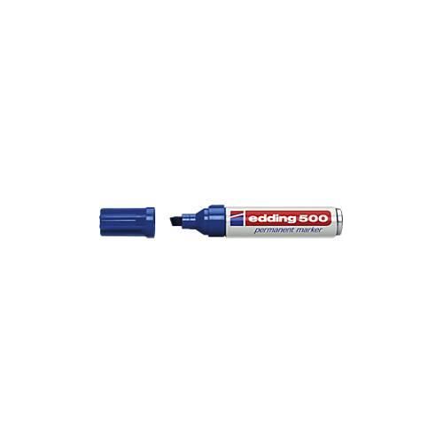 4004764329649 - edding 500 Permanentmarker Breit Keilspitze 2 - 7 mm Blau Nachfüllbar Wasserbeständig