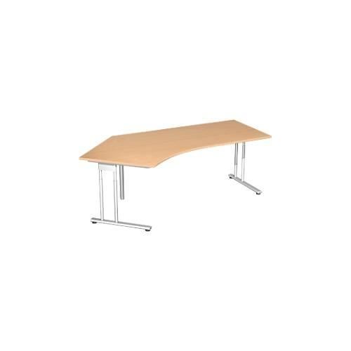 4038933430614 - Winkelschreibtisch 135° PALENQUE C-Fuß Winkel links B 2165 x T 800 1130 x H 720 mm Buche