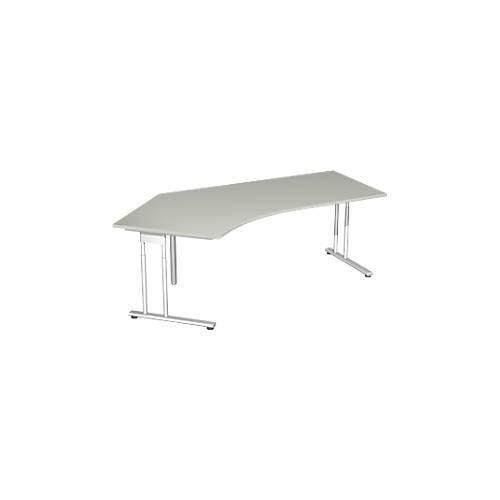 4038933430621 - Winkelschreibtisch 135° PALENQUE C-Fuß Winkel links B 2165 x T 800 1130 x H 720 mm lichtgrau