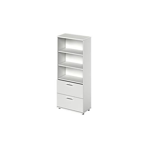 4251898803419 - SchÃ¤fer Shop Genius Kombischrank TETRIS WOOD 5 OH H 1910 mm 2 HÃ¤ngeregistraturauszÃ¼ge HÃ¶he inkl Gleiter lichtgrau