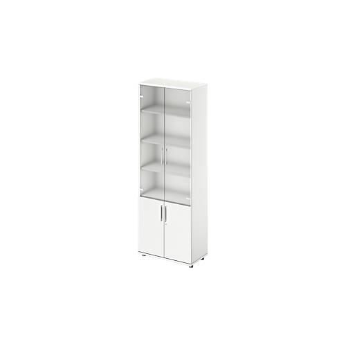 4250510806333 - Genius Kombischrank TETRIS WOOD 6 OH H 2270 mm Glas- und Flügeltüren Höhe inkl Gleiter weiß