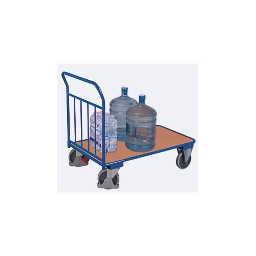 4035694001527 - Schiebebügelwagen Stahl MDF-Platte Enzianblau Buche-Dekor L 850 x B 495 mm mit senkrechten Rohren TPE-Rollen mit EasySTOP bis 400 kg