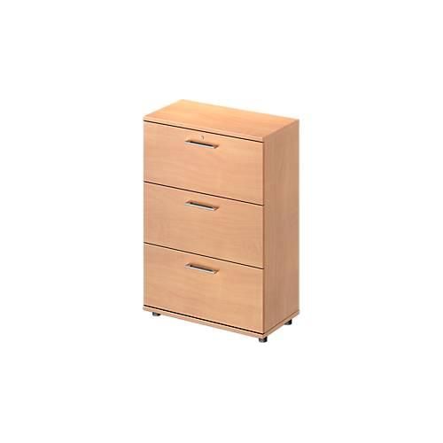 4251898804584 - Schäfer Shop Genius Hängeregistraturschrank TETRIS WOOD 3 OH B 800 mm Höhe inkl Gleiter abschließbar Buche-Dekor 4251898804584 - Schäfer Shop Genius Hängeregistraturschrank TETRIS WOOD 3 OH B 800 mm Höhe inkl Gleiter abschließbar Buche-Dekor