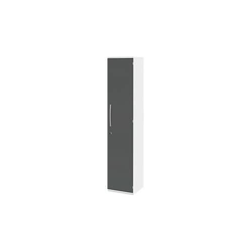 4050211461608 - Aktenschrank BARI 6 Ordnerhöhen 5 Böden Schloss Türanschlag rechts B 427 x T 430 x H 2174 mm weiß anthrazit 4050211461608 - Aktenschrank BARI 6 Ordnerhöhen 5 Böden Schloss Türanschlag rechts B 427 x T 430 x H 2174 mm weiß anthrazit