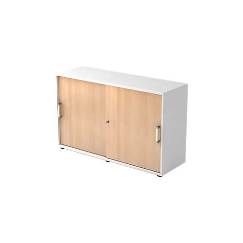 4032062166178 - Schiebetürenschrank TARVIS 2 Ordnerhöhen B 1200 x T 400 x H 748 mm abschließ- & stapelbar weiß Eiche-Dekor 4032062166178 - Schiebetürenschrank TARVIS 2 Ordnerhöhen B 1200 x T 400 x H 748 mm abschließ- & stapelbar weiß Eiche-Dekor
