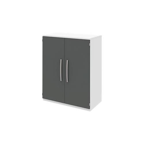 4050211461240 - Aktenschrank BARI 3 Ordnerhöhen 2 Böden B 819 x T 430 x H 1117 mm weiß anthrazit 4050211461240 - Aktenschrank BARI 3 Ordnerhöhen 2 Böden B 819 x T 430 x H 1117 mm weiß anthrazit