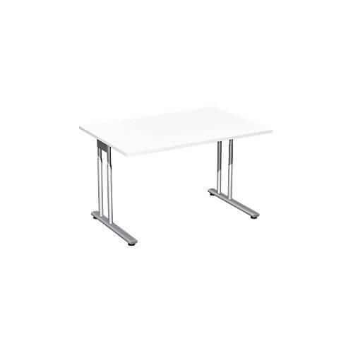 4038933477350 - Schreibtisch PALENQUE C-Fuß Rechteck B 1200 x T 800 x H 680-820 mm weiß
