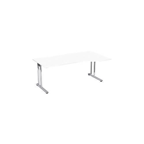 4038933482774 - Schreibtisch mit Ansatz PALENQUE C-Fuß Freiform Ansatz rechts B 1800 x T 800 1000 x H 720 mm weiß 4038933482774 - Schreibtisch mit Ansatz PALENQUE C-Fuß Freiform Ansatz rechts B 1800 x T 800 1000 x H 720 mm weiß