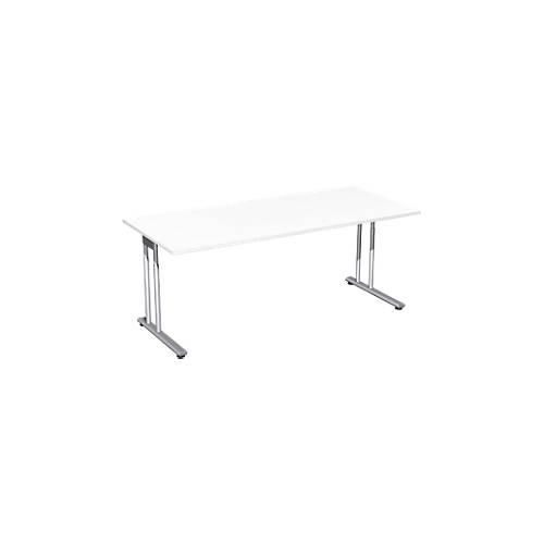 4038933482828 - Schreibtisch PALENQUE C-Fuß Rechteck B 1800 x T 800 x H 680-820 mm weiß 4038933482828 - Schreibtisch PALENQUE C-Fuß Rechteck B 1800 x T 800 x H 680-820 mm weiß