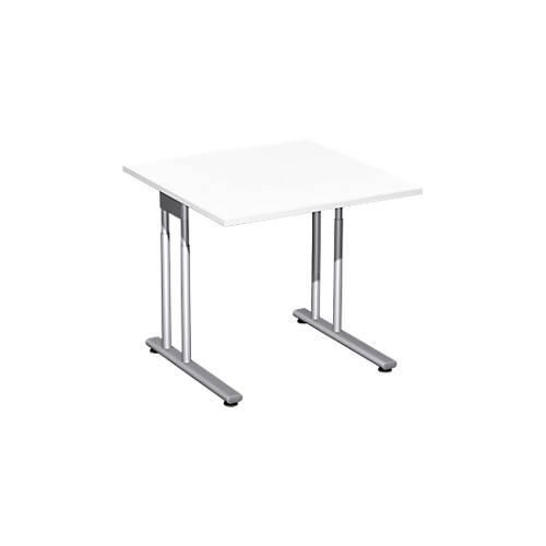 4038933477367 - Schreibtisch PALENQUE C-Fuß Rechteck B 800 x T 800 x H 680-820 mm weiß 4038933477367 - Schreibtisch PALENQUE C-Fuß Rechteck B 800 x T 800 x H 680-820 mm weiß