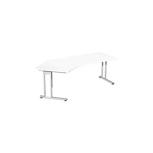 4038933482835 - Winkelschreibtisch 135° PALENQUE C-Fuß Winkel rechts B 2165 x T 800 1130 x H 720 mm weiß 4038933482835 - Winkelschreibtisch 135° PALENQUE C-Fuß Winkel rechts B 2165 x T 800 1130 x H 720 mm weiß