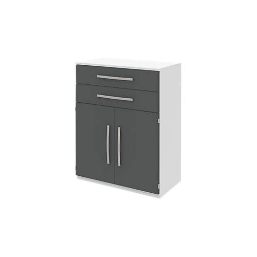 4050211461233 - Highboard BARI 3 OH 2 Schubkästen 2 Türen 1 Boden B 819 x T 430 x H 1117 mm weiß anthrazit 4050211461233 - Highboard BARI 3 OH 2 Schubkästen 2 Türen 1 Boden B 819 x T 430 x H 1117 mm weiß anthrazit