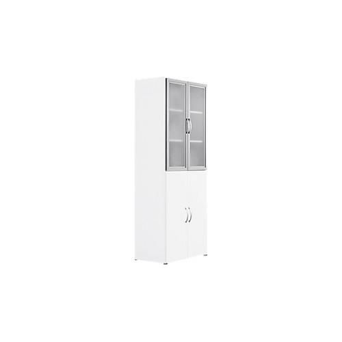 4038933482880 - Kombischrank PALENQUE 6 OH Holz- Glastüren B 800 x T 420 x H 2160 mm weiß