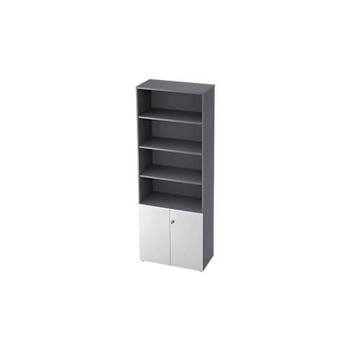 4032062158319 - Regalschrank TOPAS LINE 4 OH Regal 2 OH Türen graphit weiß 4032062158319 - Regalschrank TOPAS LINE 4 OH Regal 2 OH Türen graphit weiß