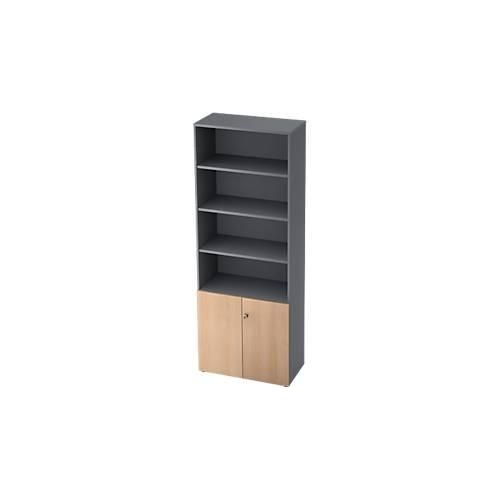 4032062158296 - Regalschrank TOPAS LINE 4 OH Regal 2 OH Türen graphit Eiche
