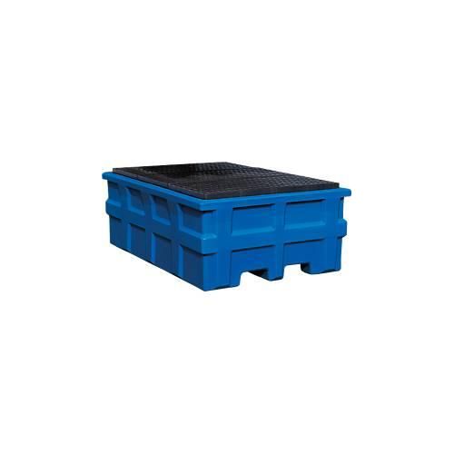 4054923236806 - IBC-Station Volumen 1000 l bis 2000 kg unterfahrbar mit PE-Gitterrost Polyethylen blau B 1980 x T 1370 x H 720 mm 4054923236806 - IBC-Station Volumen 1000 l bis 2000 kg unterfahrbar mit PE-Gitterrost Polyethylen blau B 1980 x T 1370 x H 720 mm
