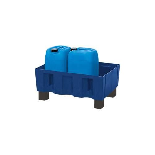 4250101102172 - Asecos - Auffangwanne aus Polyethylen mit Sockelfüßen ohne Gitterrost Auffangvolumen 60 l BxTxH 725x525x330 mm blau