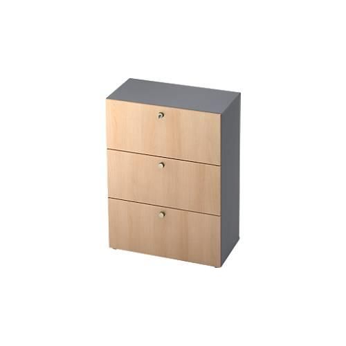 4032062159095 - Hängeregistraturschrank TOPAS LINE 3 Ordnerhöhen mit Vollauszug graphit Eiche-Dekor 4032062159095 - Hängeregistraturschrank TOPAS LINE 3 Ordnerhöhen mit Vollauszug graphit Eiche-Dekor