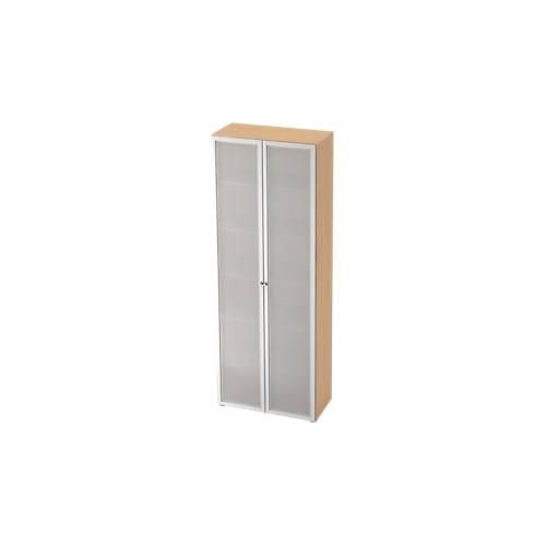 4032062151976 - Glastürenschrank TOPAS LINE 6 Ordnerhöhen B 800 mm Ahorn-Dekor