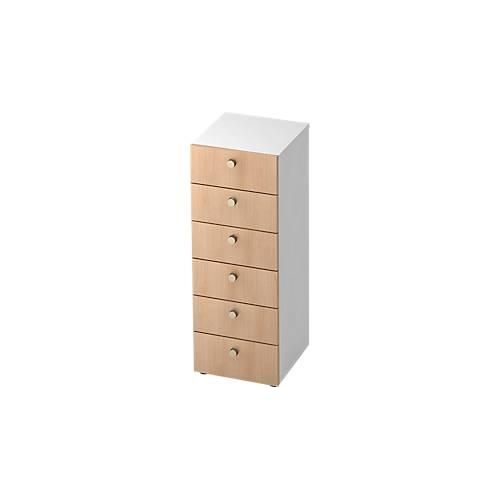 4032062158968 - Schubladenschrank TOPAS LINE 3 OH B 400 mm weiß Eiche-Dekor 4032062158968 - Schubladenschrank TOPAS LINE 3 OH B 400 mm weiß Eiche-Dekor