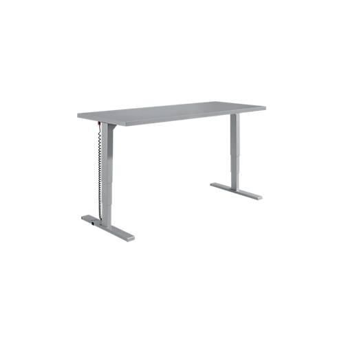 4260238827114 - Genius Schreibtisch Elements elektrisch höhenverstellbar Rechteck T-Fuß B 1800 x T 800 x H 645-1300 mm silber weiß + Technikeinbau 4260238827114 - Genius Schreibtisch Elements elektrisch höhenverstellbar Rechteck T-Fuß B 1800 x T 800 x H 645-1300 mm silber weiß + Technikeinbau