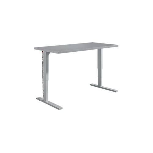 4260238827190 - Genius Schreibtisch Elements elektrisch höhenverstellbar Rechteck C-Fuß B 1600 x T 800 x H 645-1300 mm silber weiß + Technikeinbau 4260238827190 - Genius Schreibtisch Elements elektrisch höhenverstellbar Rechteck C-Fuß B 1600 x T 800 x H 645-1300 mm silber weiß + Technikeinbau